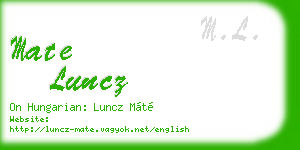 mate luncz business card