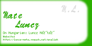 mate luncz business card